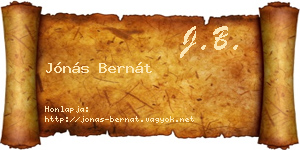 Jónás Bernát névjegykártya